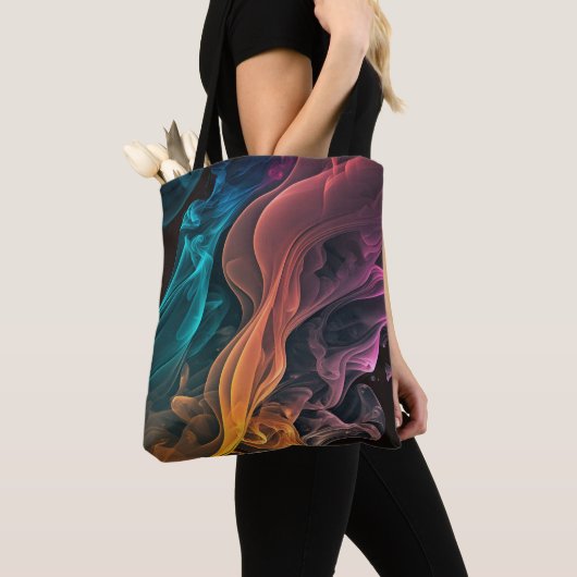 Artistieke kleur Rook Patroon Tote Bag (Dichtbij)