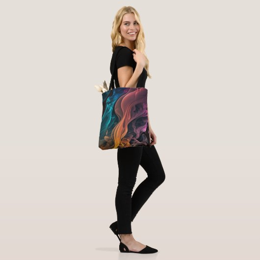 Artistieke kleur Rook Patroon Tote Bag (Op model)