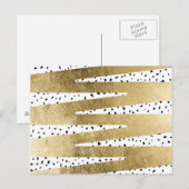Artistieke kleuren goud & zwarte zigzag & Abstract Briefkaart (Voorkant / Achterkant)