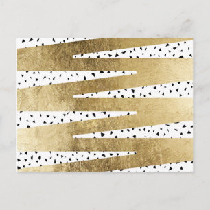 Artistieke kleuren goud & zwarte zigzag & Abstract Briefkaart