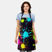 Artistieke kleurenburst met druipende verf schort (Gedragen)