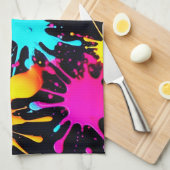 Artistieke kleurenburst met druipende verf theedoek (Quarter Fold)