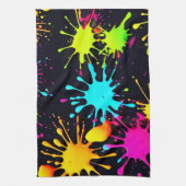 Artistieke kleurenburst met druipende verf theedoek (Verticaal)