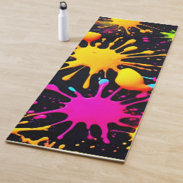 Artistieke kleurenburst met druipende verf yogamat