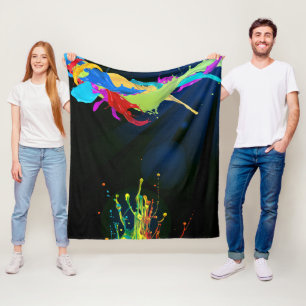 Artistieke kleurenvlek Vleekzak Fleece Deken
