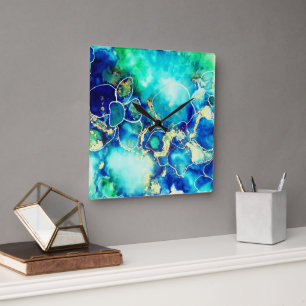 Artistieke kleurige wandklok
