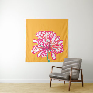 Artistieke kleurrijke bloem wandkleed