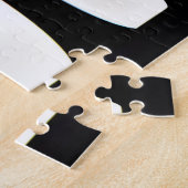 Artistieke kleurrijke bomen in zwarte silhouet bom legpuzzel (Zijkant)