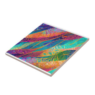 Artistieke Kleurrijke Botanische Decoratieve Tegel Tegeltje