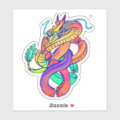 Artistieke kleurrijke Chinese draak sticker (Vel)