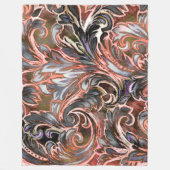 Artistieke Kleurrijke Damast Koraal Fleece Deken (Voorkant)