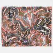 Artistieke Kleurrijke Damast Koraal Fleece Deken (Voorkant (Horizontaal))