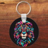 Artistieke kleurrijke levendige Pop Sleutelhanger (Voorkant)