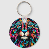 Artistieke kleurrijke levendige Pop Sleutelhanger (Achterkant)