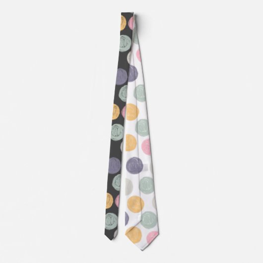 artistieke kleurrijke pastelpaal stropdas (Achterkant)