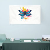 Artistieke kleurrijke Pop Art Painted Dragonfly Spandoek (Beurs)