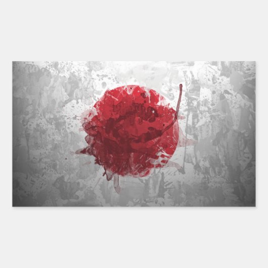 Artistieke Koele Japanse Vlag Stickers (Voorkant)