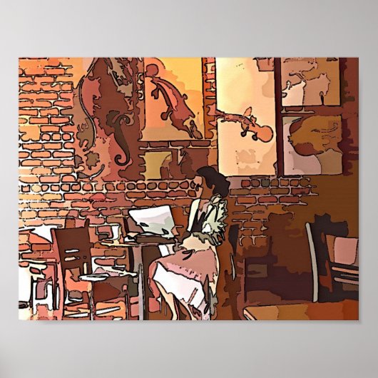 Artistieke koffiewinkel poster (Voorkant)