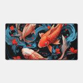 Artistieke Koi Vis met Zwarte Basis Bureaumat (Voorkant)