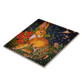 Artistieke konijnenhaas Forest William Morris Brig Tegeltje (Zijkant)