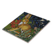 Artistieke Konijnenhaas Forest William Morris Styl Tegeltje (Zijkant)