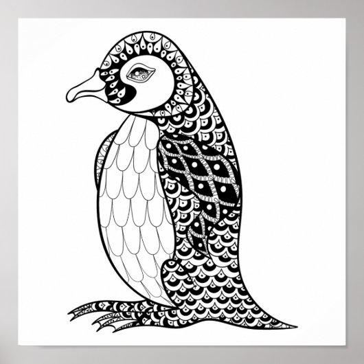 Artistieke koning Penguin Zendoodle 2 Poster (Voorkant)