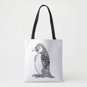Artistieke koning Penguin Zendoodle 2 Tote Bag