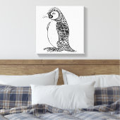 Artistieke Koning Penguin Zendoodle 6 Canvas Afdruk (Insitu (Slaapkamer))