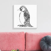 Artistieke Koning Penguin Zendoodle 6 Canvas Afdruk (Insitu (Woonkamer))