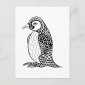 Artistieke koning Penguin Zendoodle Briefkaart (Voorkant)