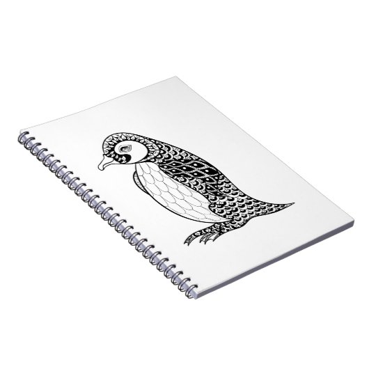 Artistieke koning Penguin Zendoodle Notitieboek (Rechterzijde)