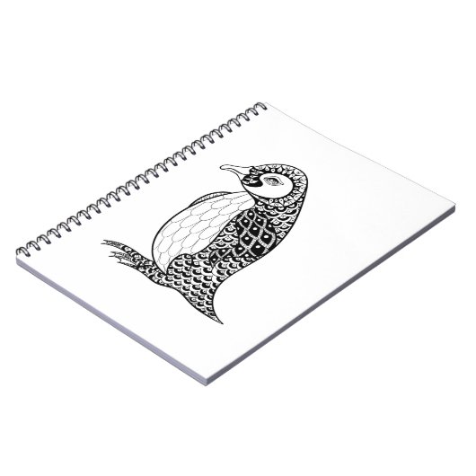 Artistieke koning Penguin Zendoodle Notitieboek (Linkerzijde)