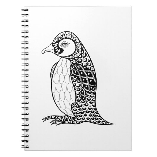 Artistieke koning Penguin Zendoodle Notitieboek (Voorkant)