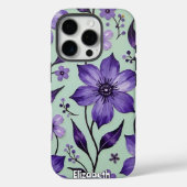 Artistieke Kosmos Bloemen op Blauw Case-Mate iPhone Case (Achterkant)