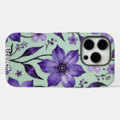 Artistieke Kosmos Bloemen op Blauw Case-Mate iPhone Case (Achterkant (horizontaal))