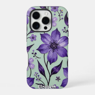 Artistieke Kosmos Bloemen op Blauw iPhone 16 Pro Hoesje