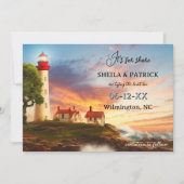 Artistieke Kust Vuurtoren Foto Sla de datum op Save The Date (Voorkant)