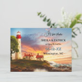 Artistieke Kust Vuurtoren Foto Sla de datum op Save The Date (Staand voorkant)