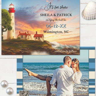 Artistieke Kust Vuurtoren Foto Sla de datum op Save The Date