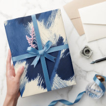 Artistieke kwast marine indigo streek abstract pat