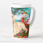Artistieke Labrador Dog Abstract Latte Mok (Rechterhoek)