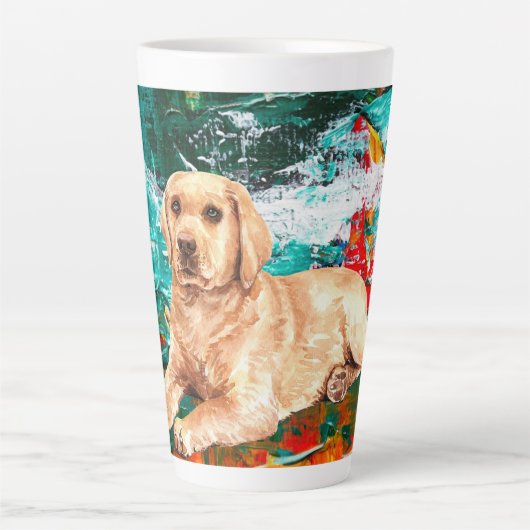 Artistieke Labrador Dog Abstract Latte Mok (Voorkant)