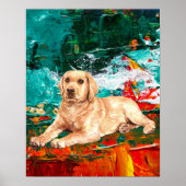 Artistieke Labrador Dog Abstract Poster (Voorkant)