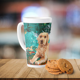 Artistieke Labrador Hond Abstract Latte Mok