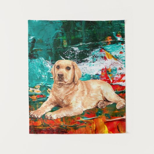 Artistieke Labradorhond Abstract Wandkleed (Voorkant)