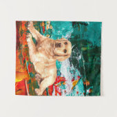 Artistieke Labradorhond Abstract Wandkleed (Voorkant (horizontaal))