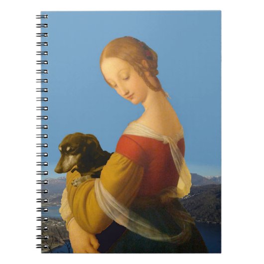 Artistieke laptop "Madonna met Dachshund" Notitieboek (Voorkant)