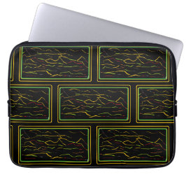 Artistieke laptophoes met een opvallend kijkpatroo laptop sleeve