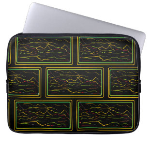 Artistieke laptophoes met opvallend patroon laptop sleeve