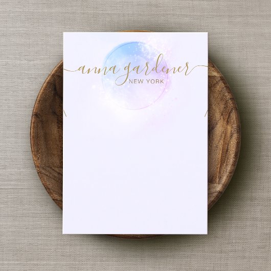 Artistieke Lavender Waterverf Script Ketting Busi Visitekaartje